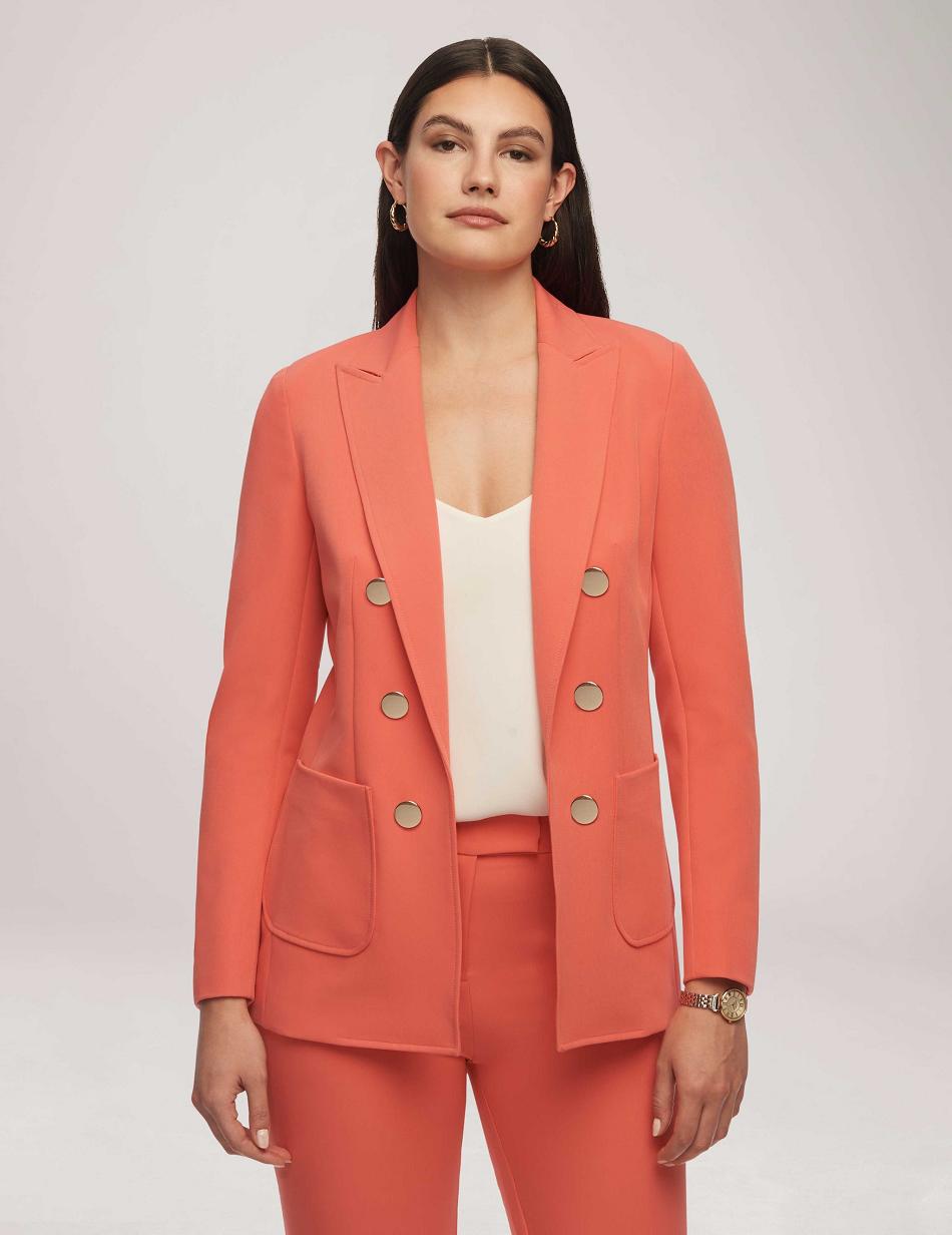 Anne Klein Faux Double Breasted With Patch Pockets Blazers & Jackets Red | QUSWA43191