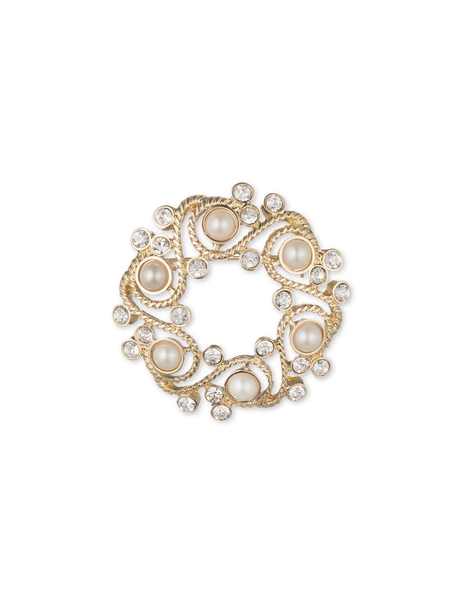 Anne Klein Faux Pearl Wreath Brooch Brooches Gold | PUSQX87262