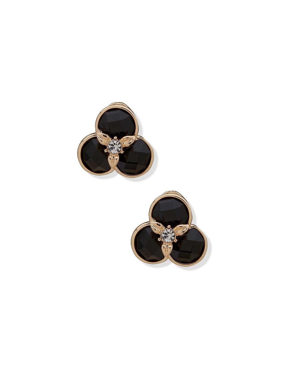 Anne Klein Flower Button Crystal Clip Earrings Gold | USJZR71573