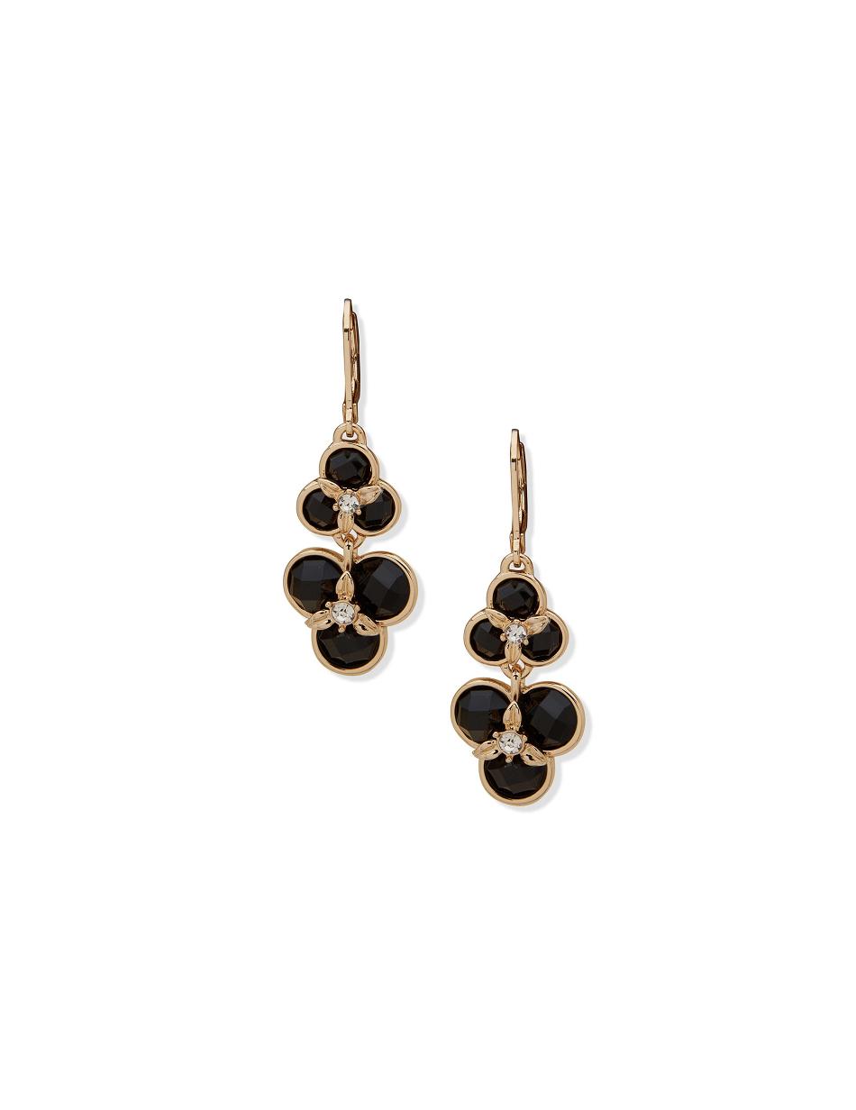 Anne Klein Flower Double Drop Pierced Earrings Gold | LUSTR74423