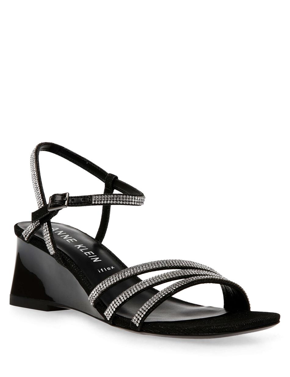 Anne Klein Genie Dresss Wedges Black | USJKU39416