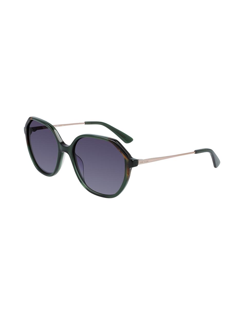 Anne Klein Geometric Sunglasses Oversized Olive | BUSSO89446