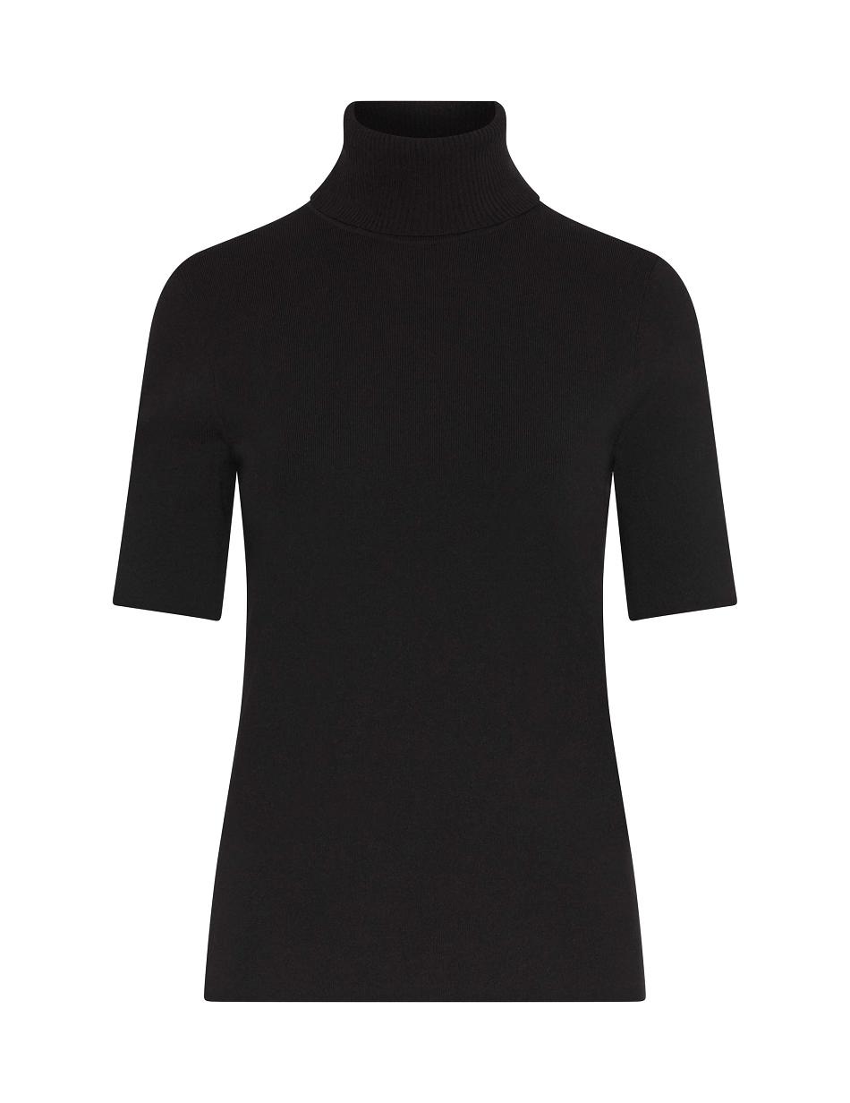 Anne Klein Half Sleeve Turtleneck Sweaters Black | USJVR62848