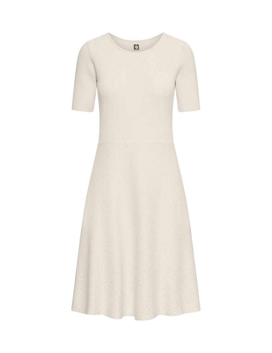 Anne Klein Heat Set Fit & Flare Sweater- Clearance Dresses White | USIIZ56680