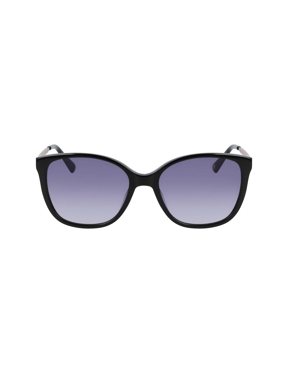 Anne Klein Horn Classic Square Sunglasses Oversized Black | USDYB37786