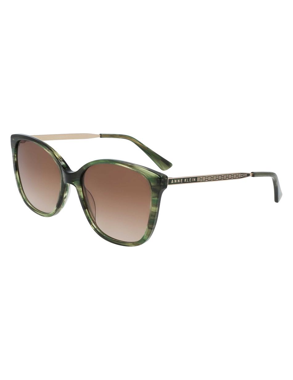 Anne Klein Horn Classic Square Sunglasses Oversized Olive | XUSBH37008