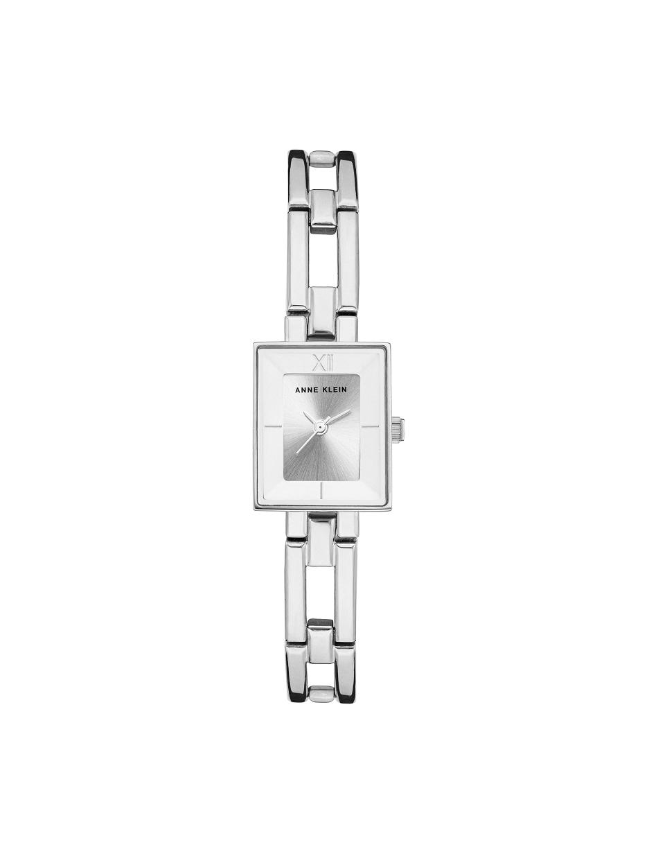 Anne Klein Iconic Case Bangle Watch Rectangular Silver | USCIF42092