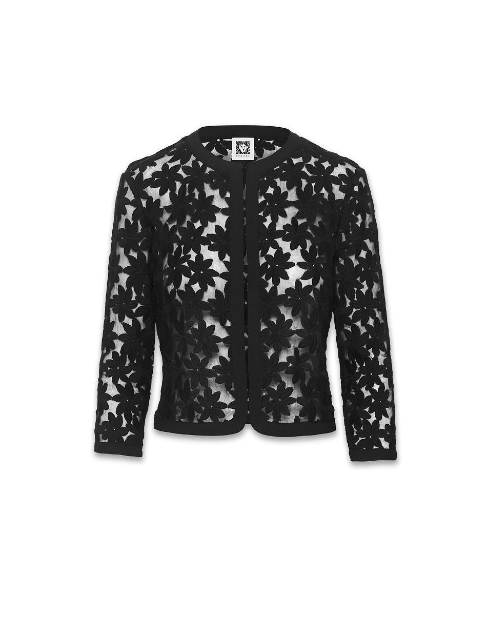 Anne Klein Lace Cardigan Blazers & Jackets Black | SUSVO45955