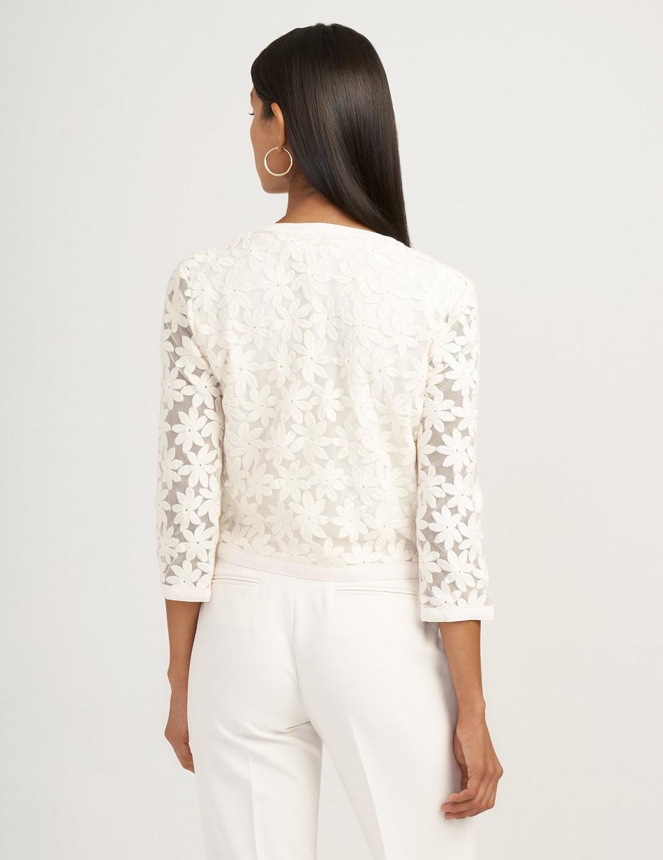 Anne Klein Lace Cardigan Blazers & Jackets White | USJZR17050