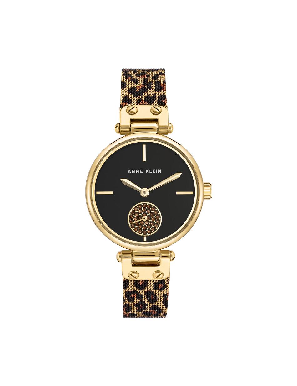 Anne Klein Leopard Mesh Band Watch Metals Gold / Leopard | EUSVG14062