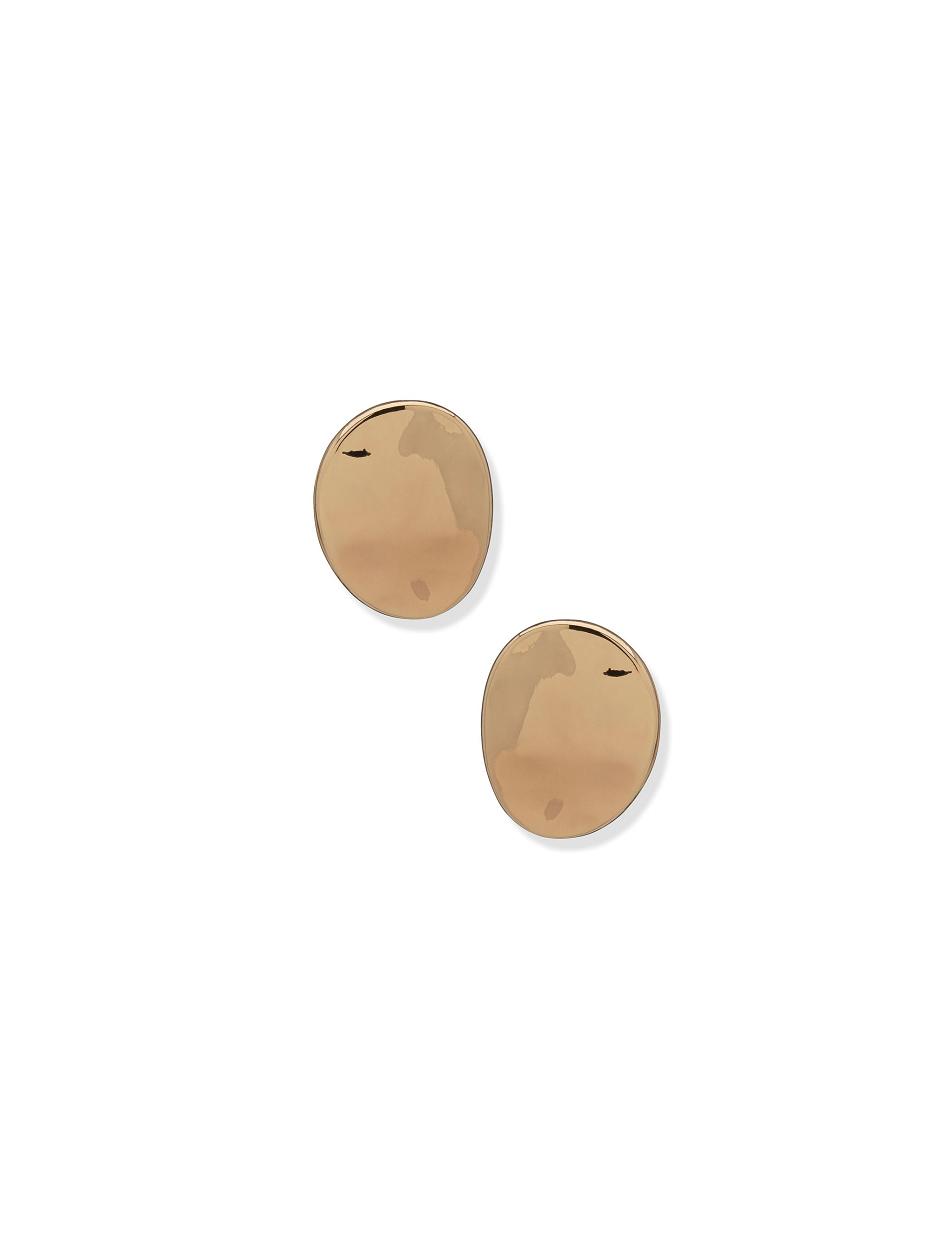 Anne Klein Liquid Metal Button Earrings Gold | PUSER25336