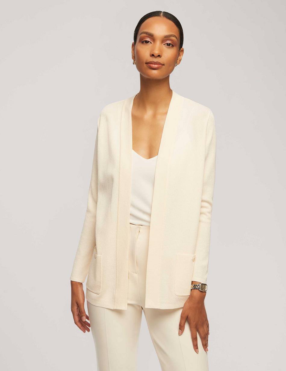 Anne Klein Malibu Cardigan Sweaters White | YUSVQ28730