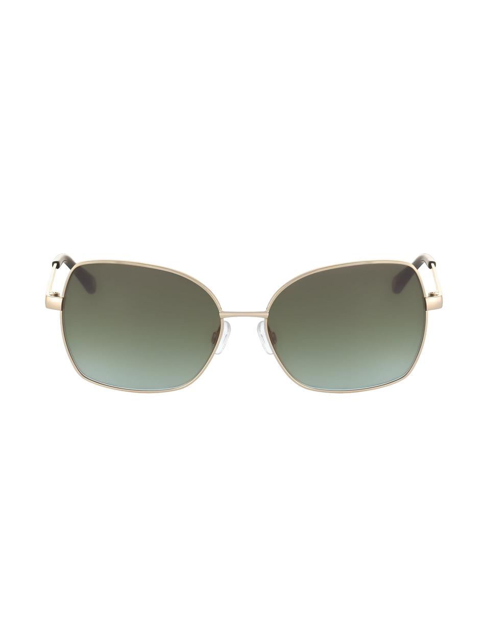 Anne Klein Metal Butterfly Sunglasses Oversized Green / gold | XUSBH28129