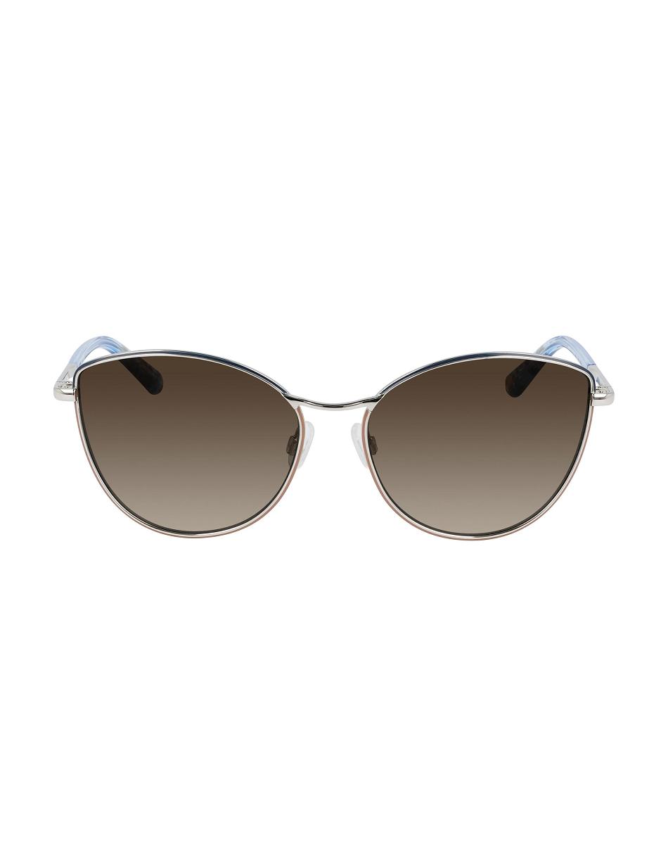 Anne Klein Metal Cat-eye Sunglasses Oversized Silver | USJVR50537