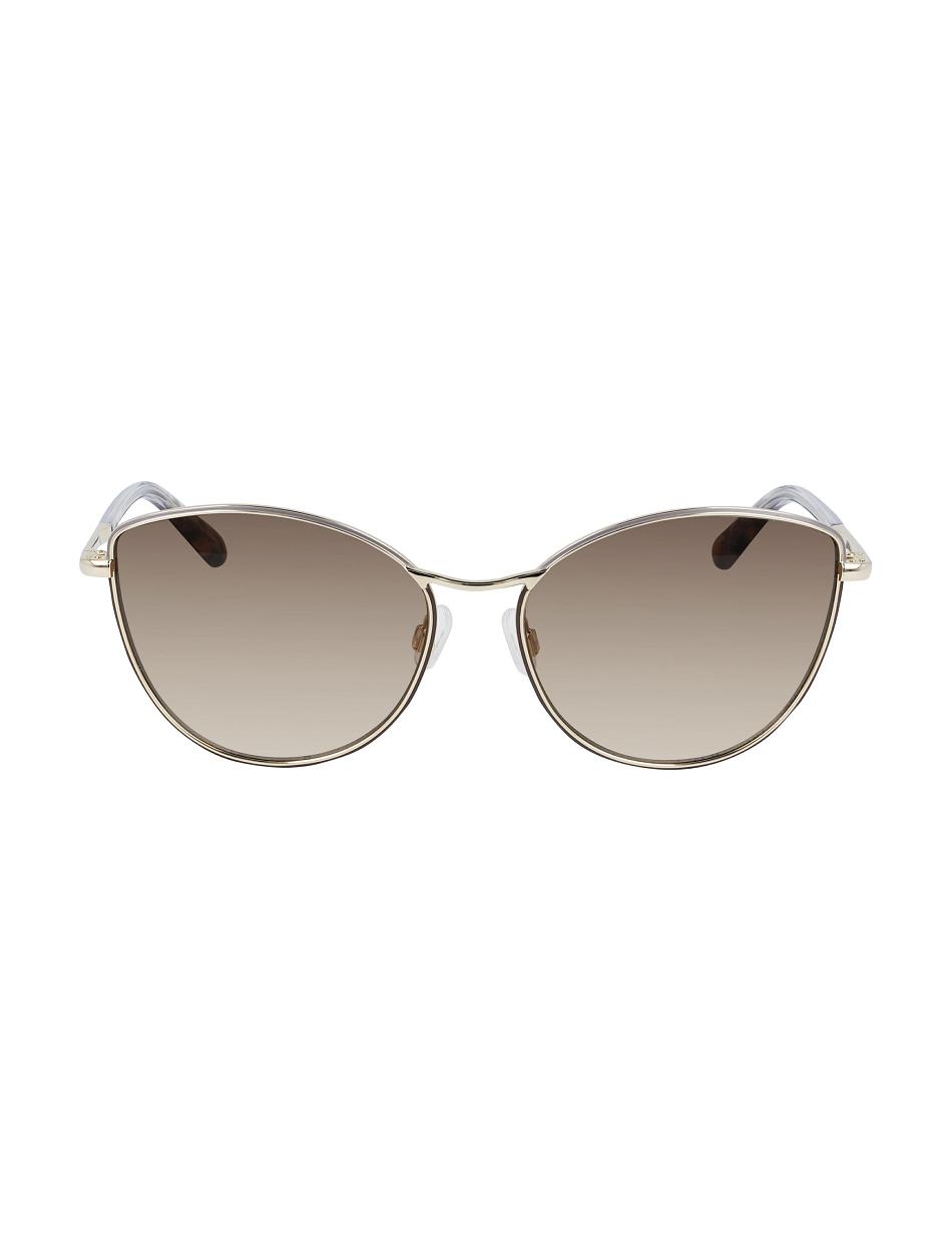 Anne Klein Metal Cat-eye Sunglasses Oversized Gold | USNZX39854