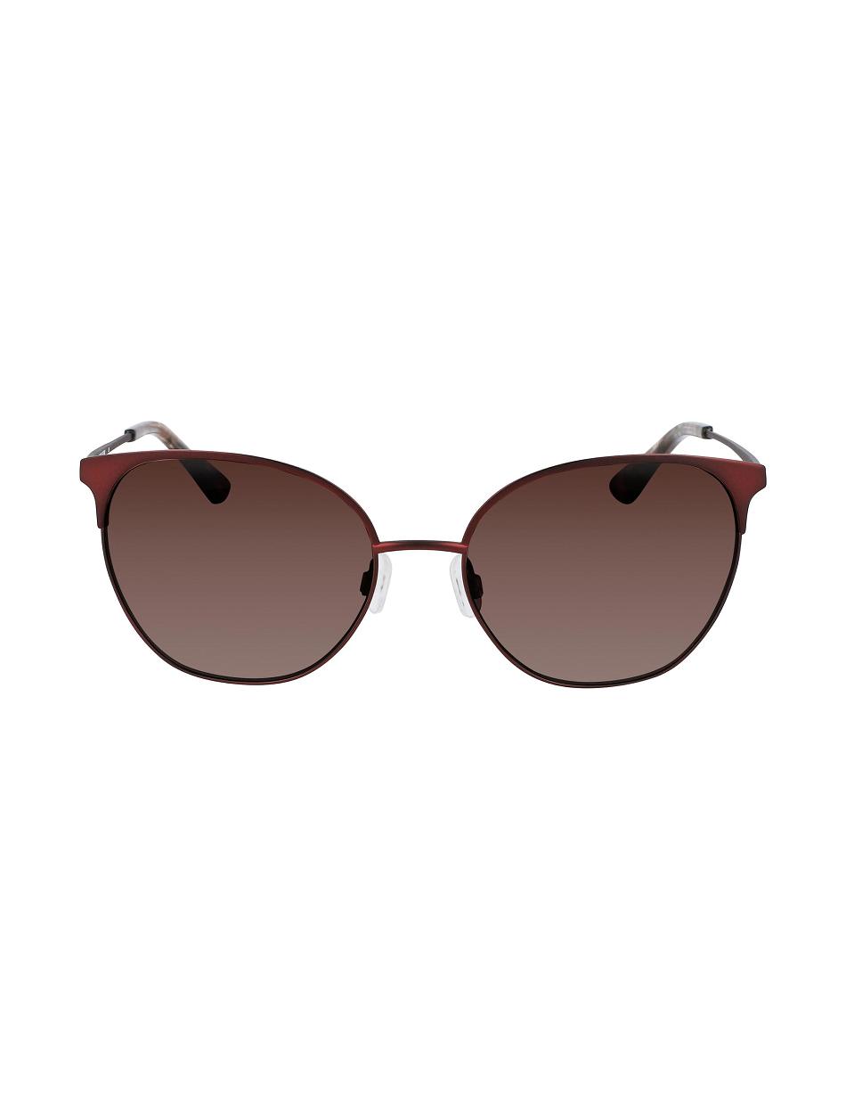 Anne Klein Metal Round Sunglasses Average Size Burgundy | UUSTG84339