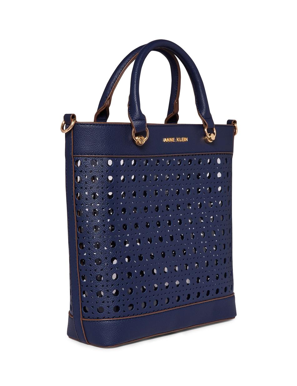 Anne Klein Mini Perforated With Pouch Tote Bags Blue | USXBR70123