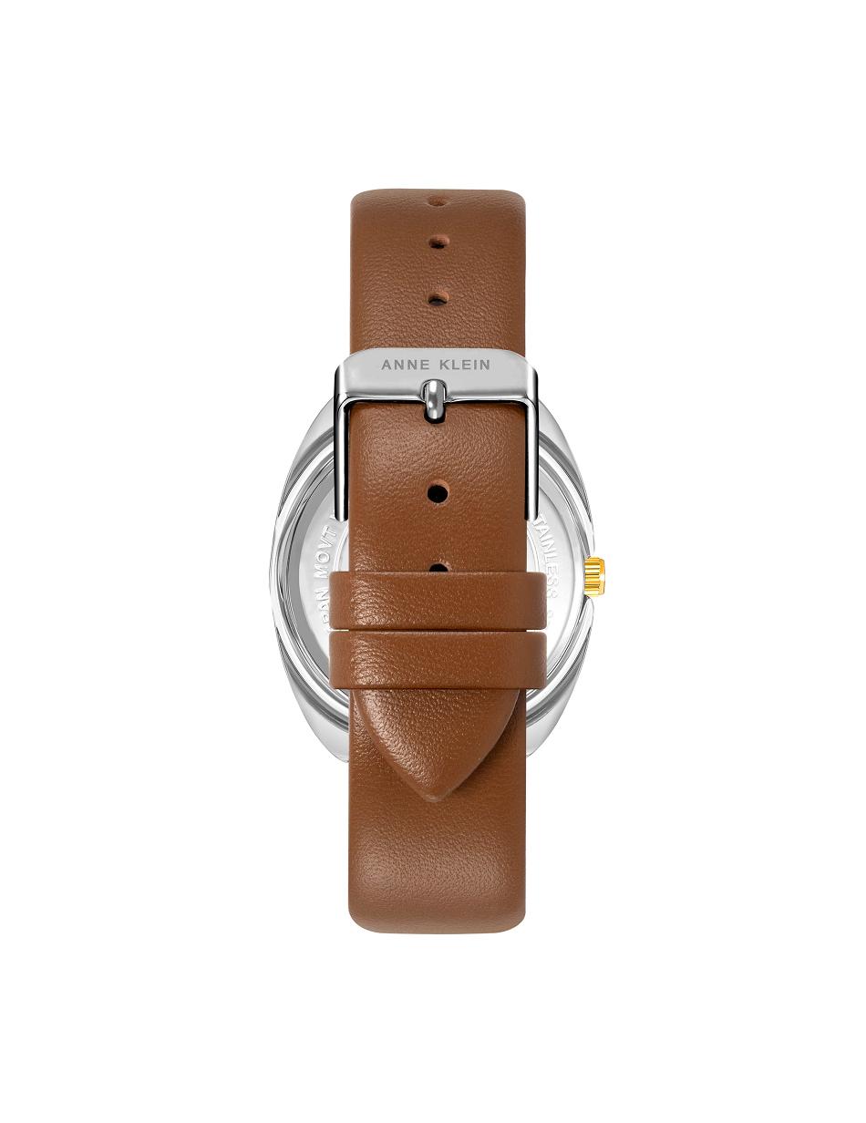 Anne Klein Modern Strap Watch Leather Gold / Silver / Brown | DUSVO18573