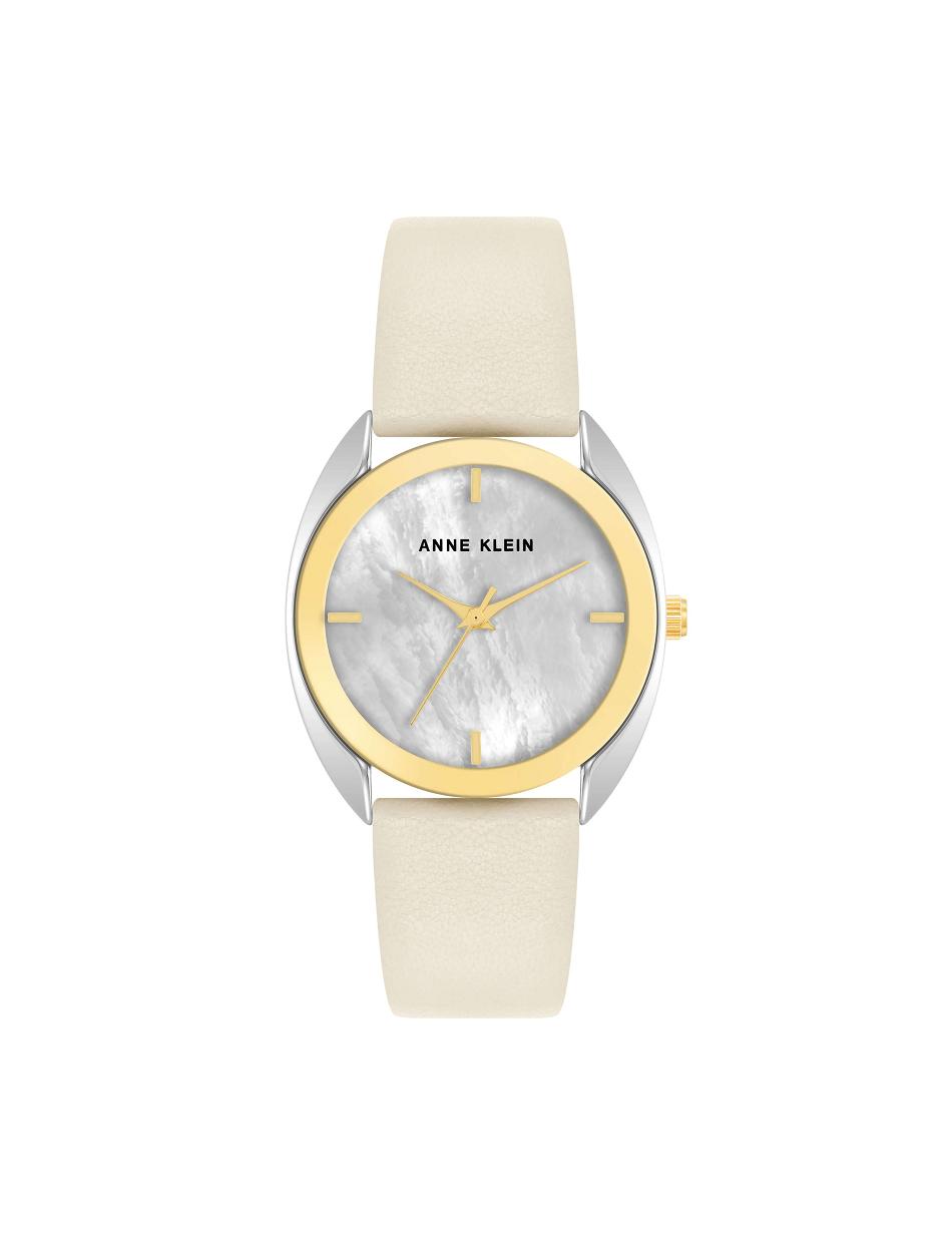 Anne Klein Modern Strap Watch Leather Gold / Silver / Brown | GUSEC29717