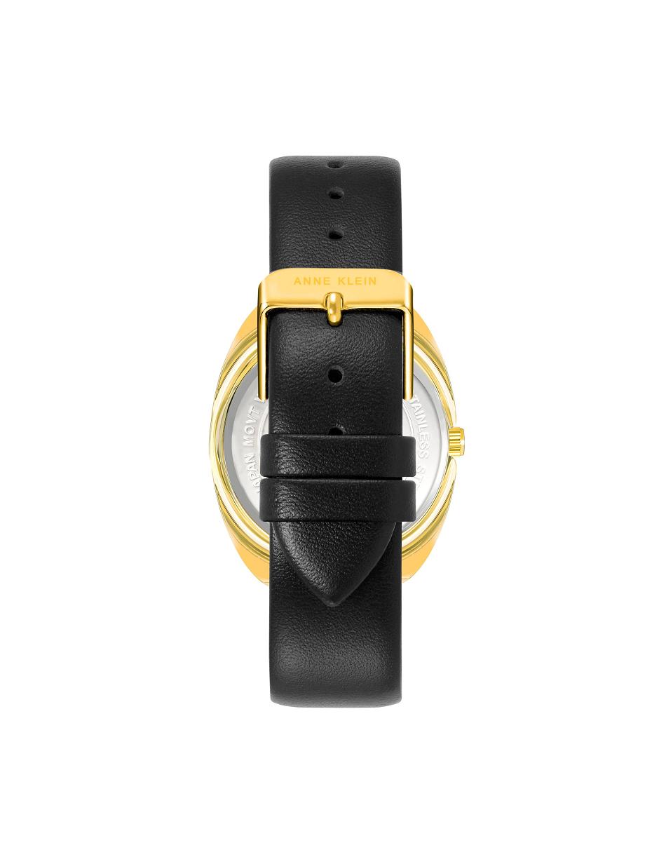 Anne Klein Modern Strap Watch Leather Gold / Black | TUSWZ27603