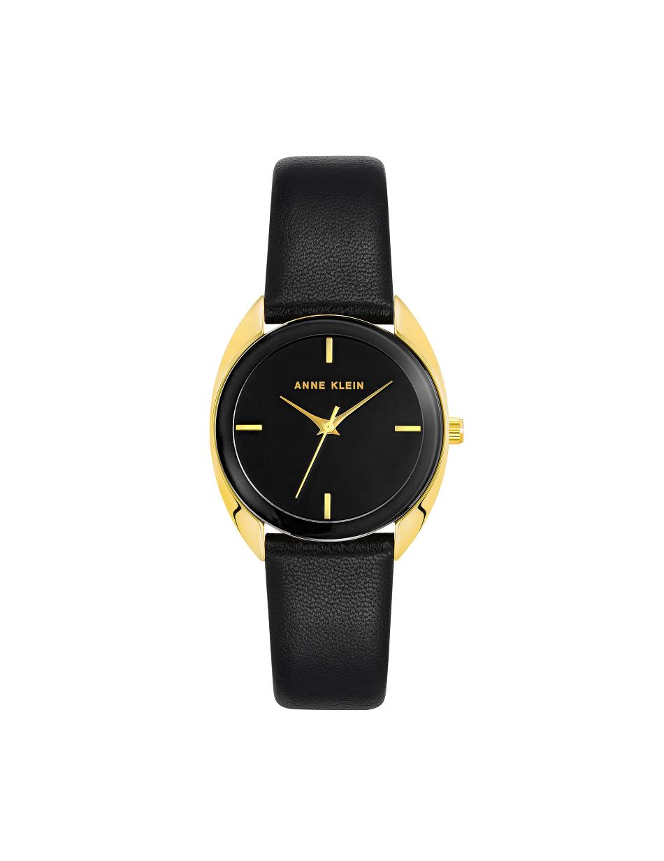 Anne Klein Modern Strap Watch Leather Gold / Black | TUSWZ27603