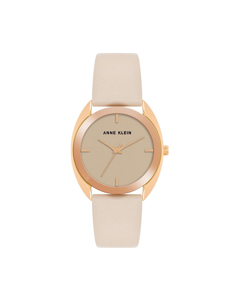 Anne Klein Modern Strap Watch Leather White / Gold | SUSVO41964