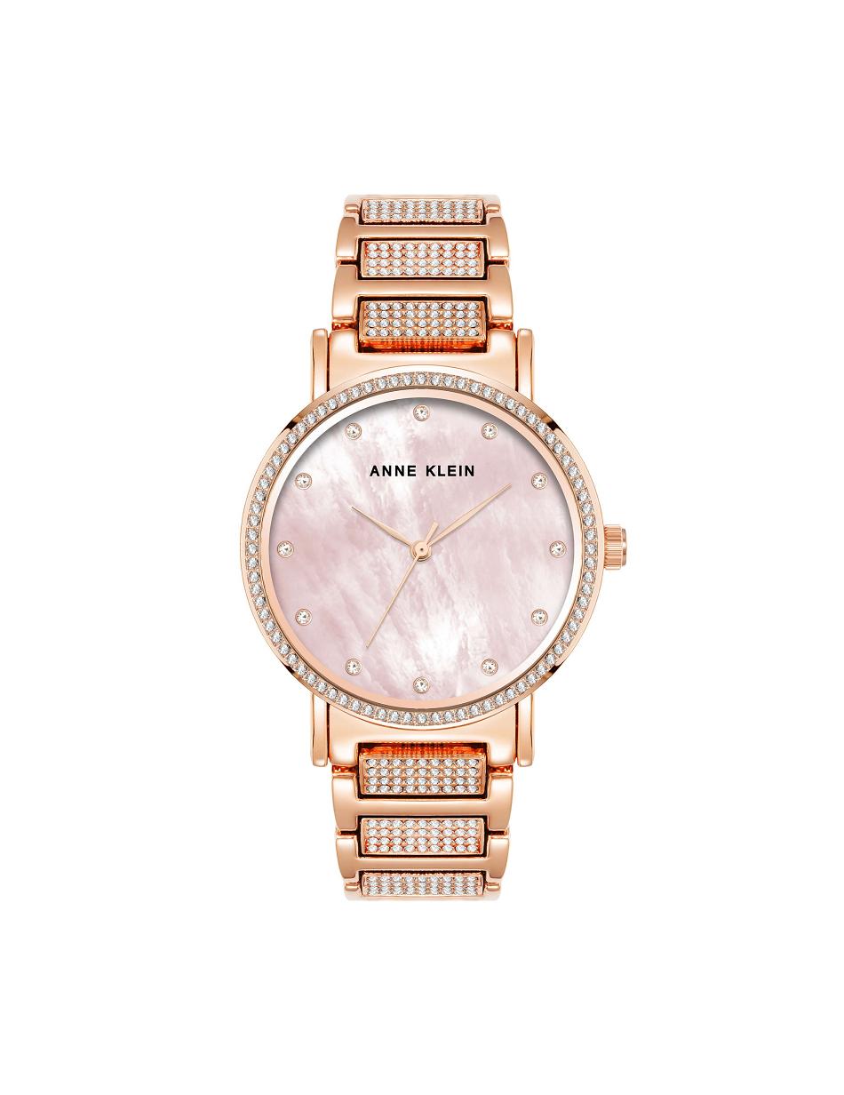 Anne Klein Mother of Pearl Crystal Accented Bracelet Watch Metals Rose / Gold | AUSDF86920