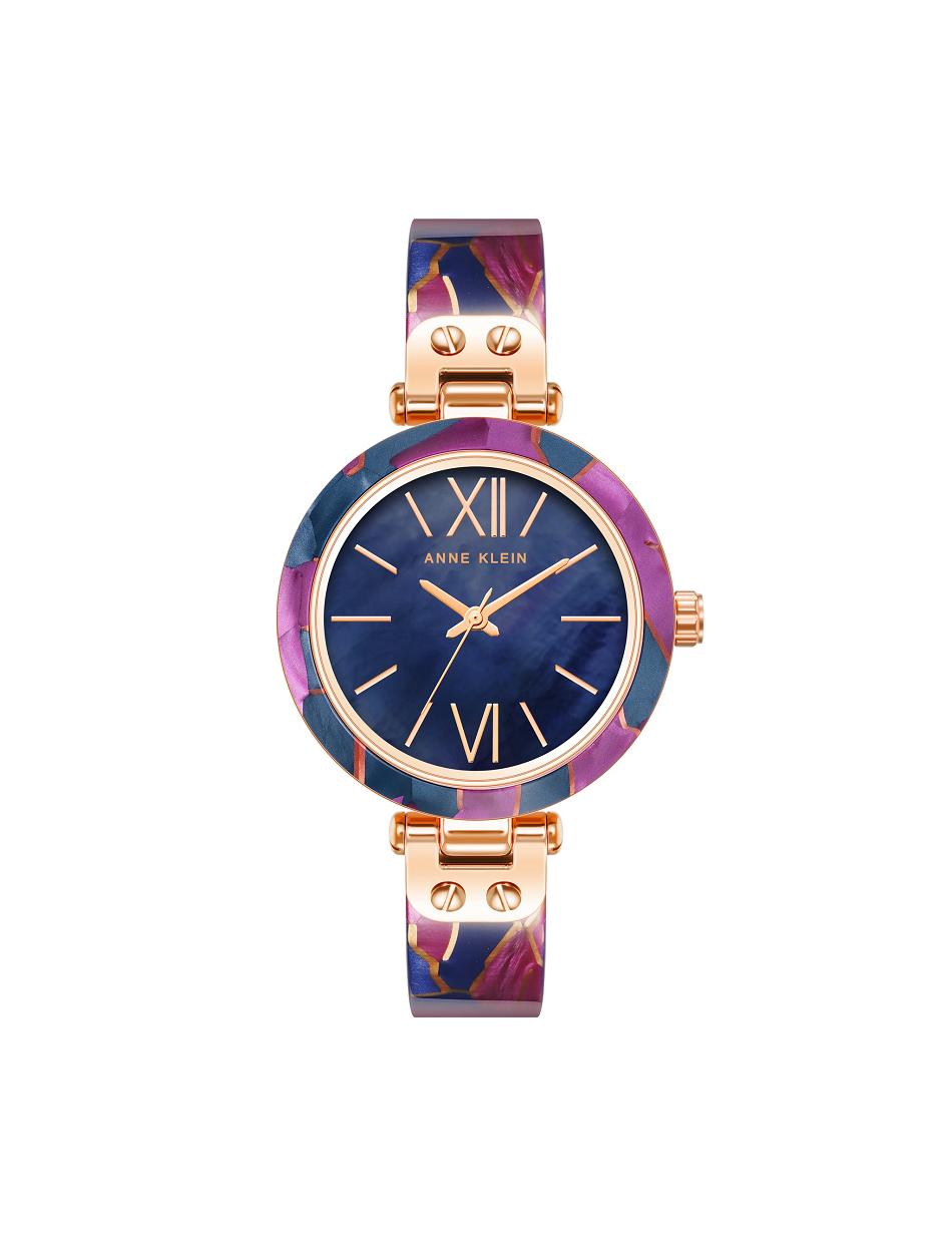 Anne Klein Multi-Color Resin Watch Metals Navy / Purple | USEAH40169