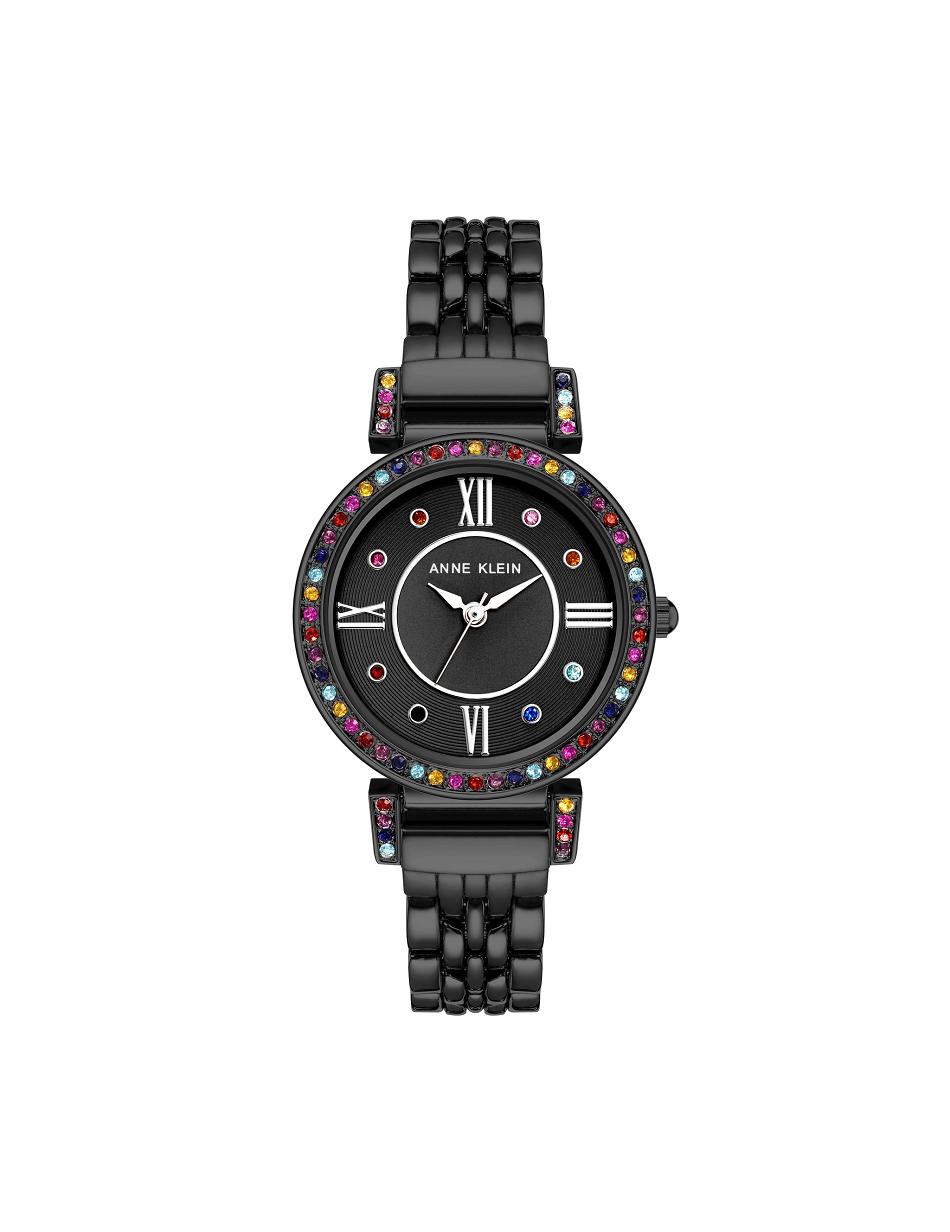 Anne Klein Multicolored Premium Crystal Watch Metals Black | USNEJ48260