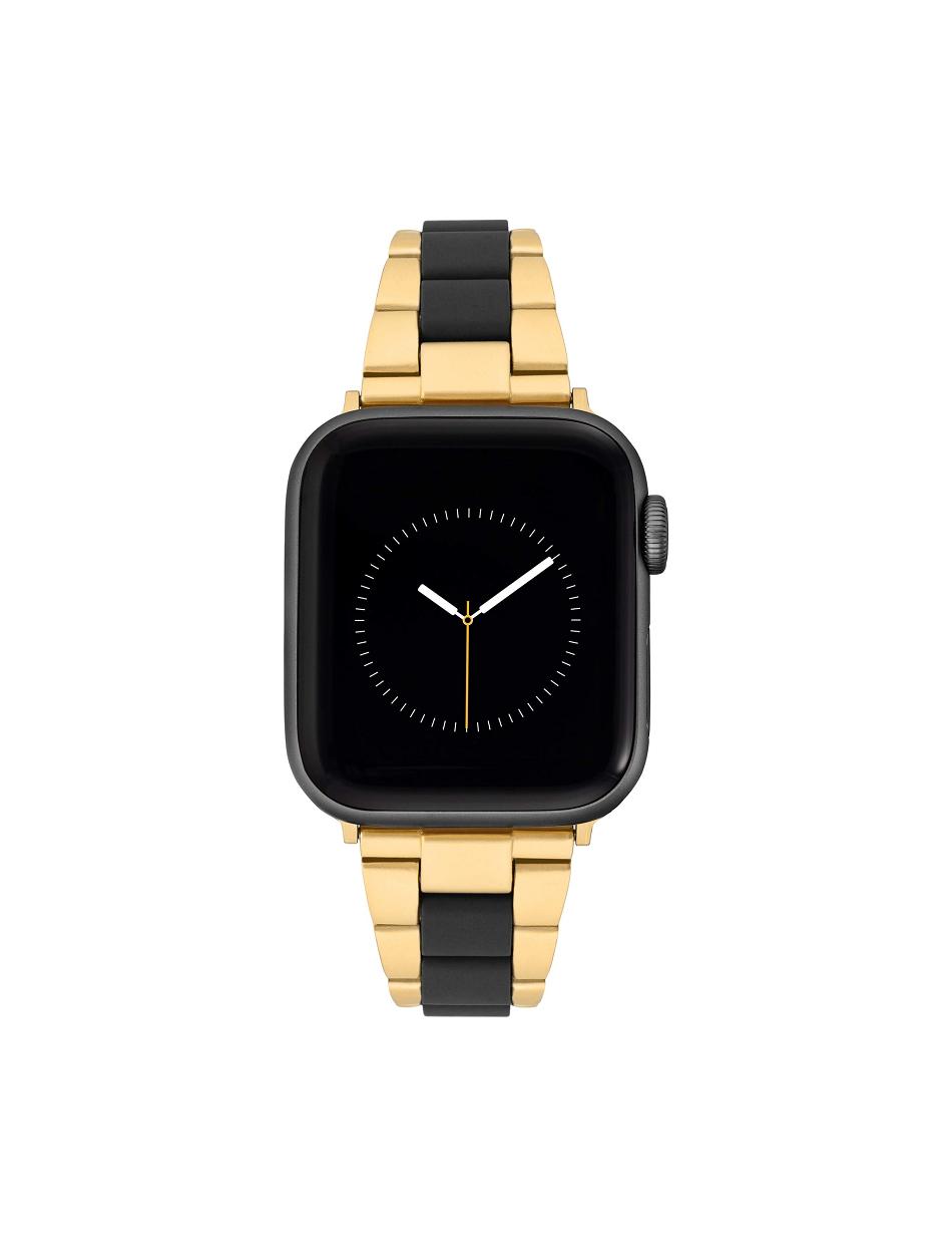 Anne Klein Oceanworks Plastic Link Bracelet for Apple Watch® Considered Black / Gold | USJBT58511