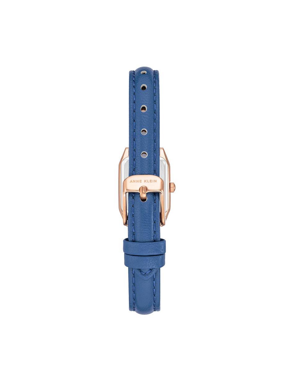 Anne Klein Octagonal Case Strap Watch Leather Blue | XUSGW37461