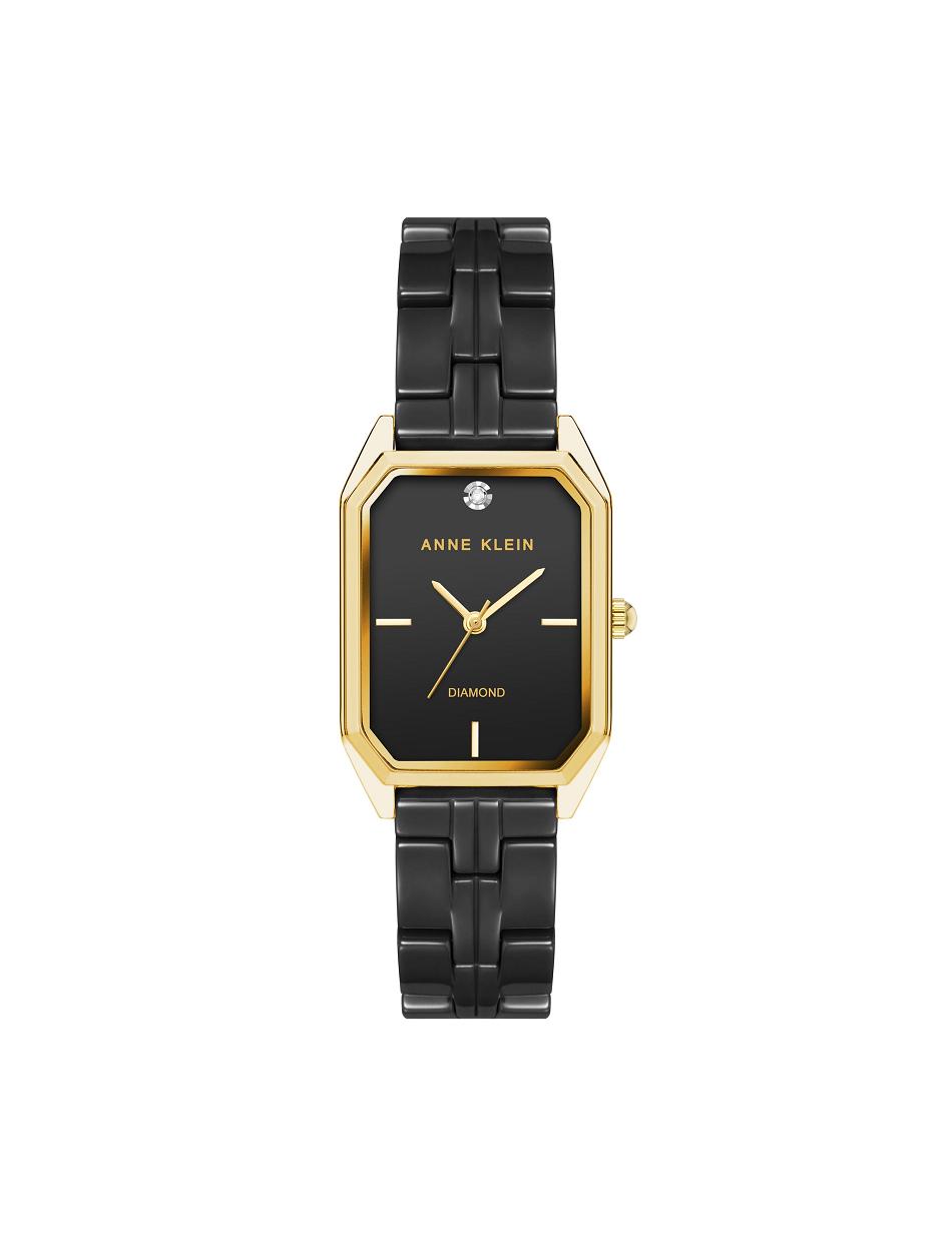 Anne Klein Octagonal Diamond Dial Watch Ceramics Gold / Black | BUSSO16392