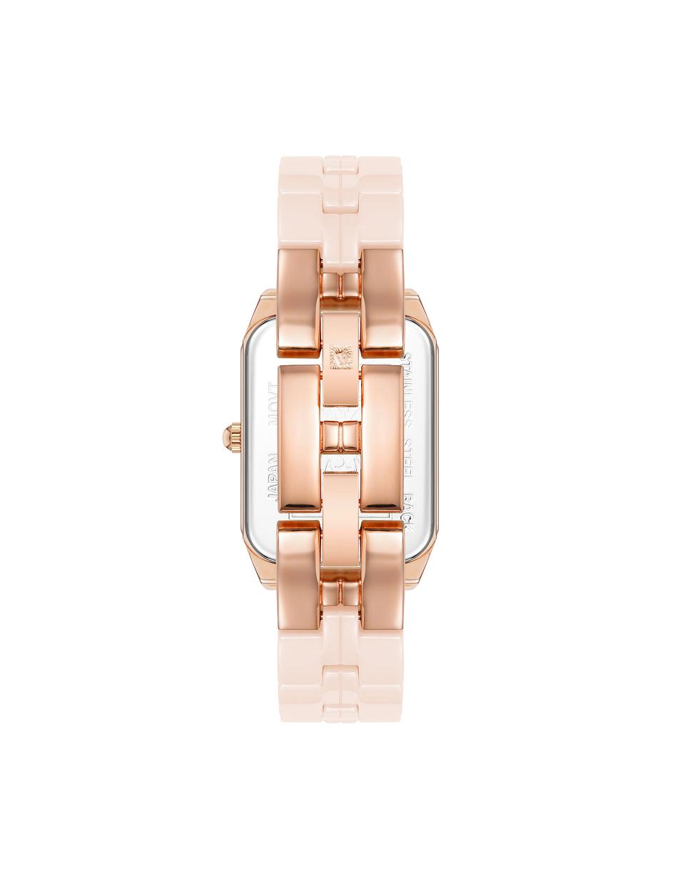 Anne Klein Octagonal Diamond Dial Watch Ceramics Pink | USZPD13056