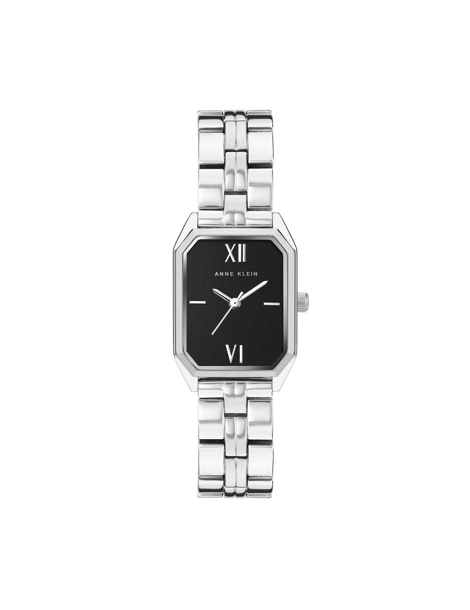 Anne Klein Octagonal Shaped Metal Bracelet Watch Rectangular Black / Silver | GUSUC73453