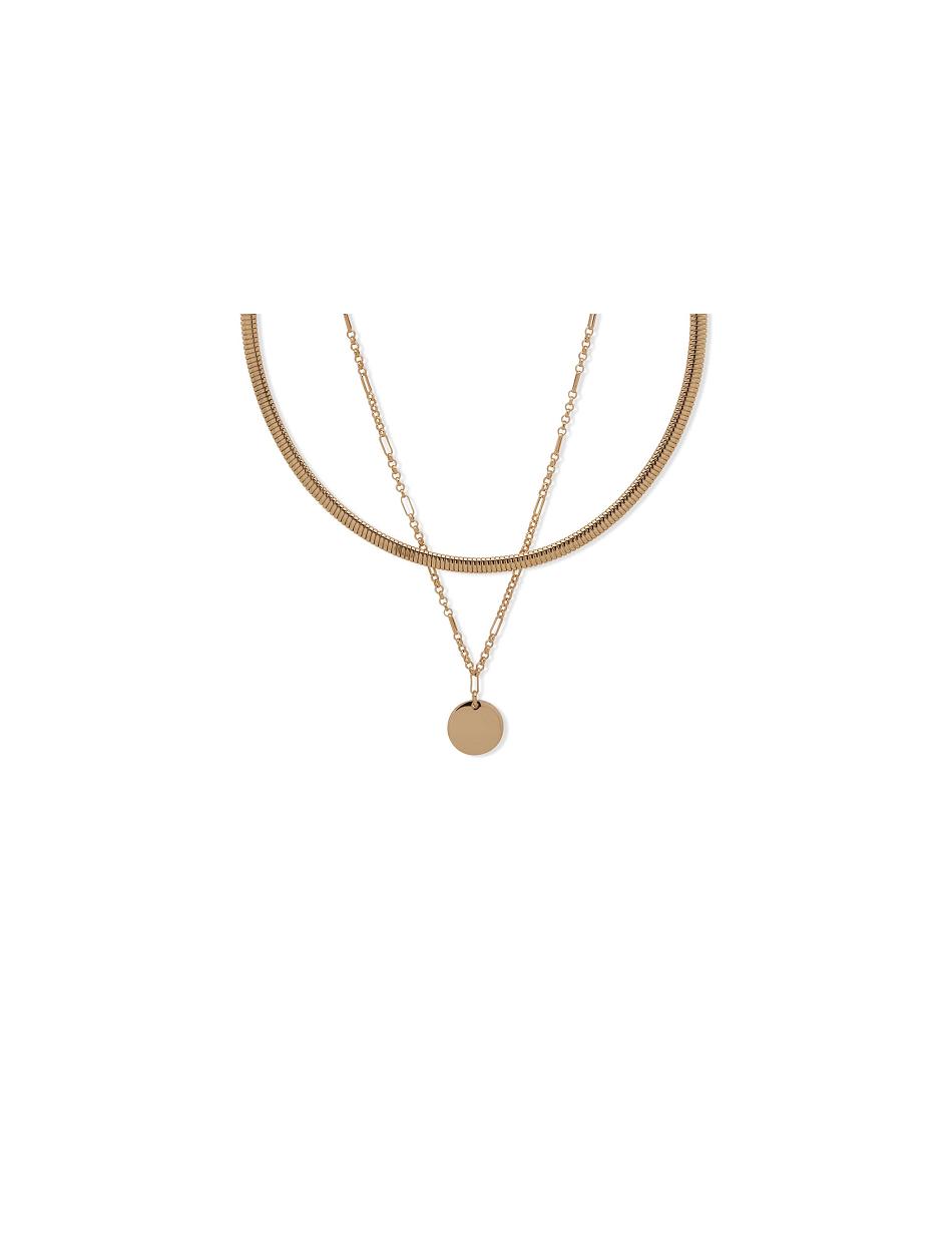 Anne Klein Omega Chain With Coin Pendant Necklaces Gold | ZUSMJ81453