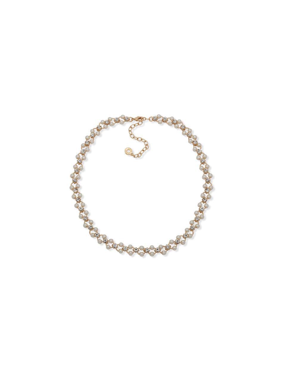 Anne Klein Open Faux Pearl Station Collar Necklaces Gold | ZUSMJ47496