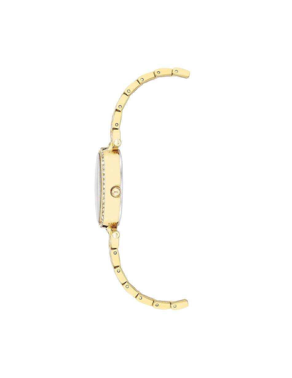 Anne Klein Oval Watch and Bracelet Set with Premium Crystals Metals Gold | QUSWA48634