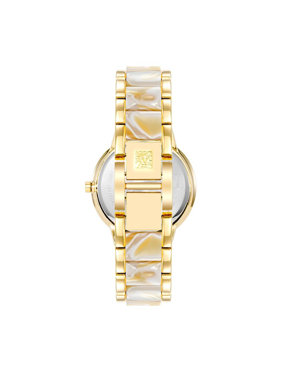 Anne Klein Patterned Mother of Pearl Dial Watch Metals Gold / White | USEAH31439