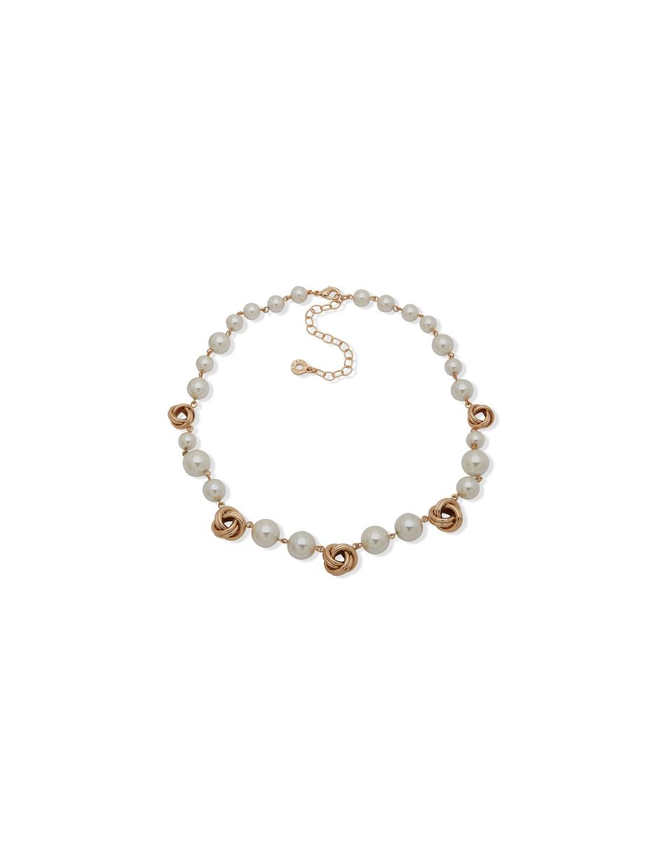 Anne Klein Pearl Collar With Knot Stations Necklaces Gold | EUSVG63481