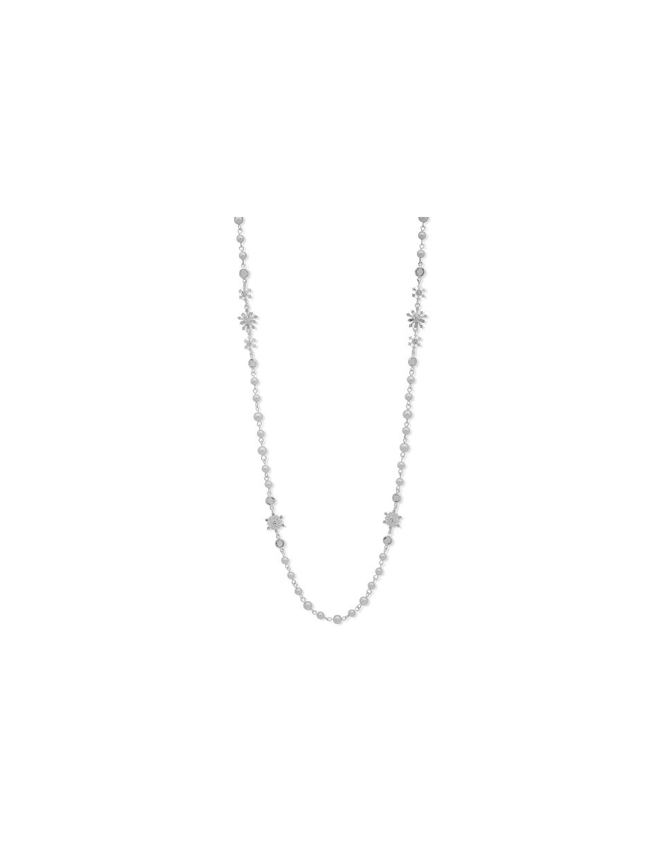 Anne Klein Pearl Snowflake Strandage Necklaces Silver | BUSSO95566