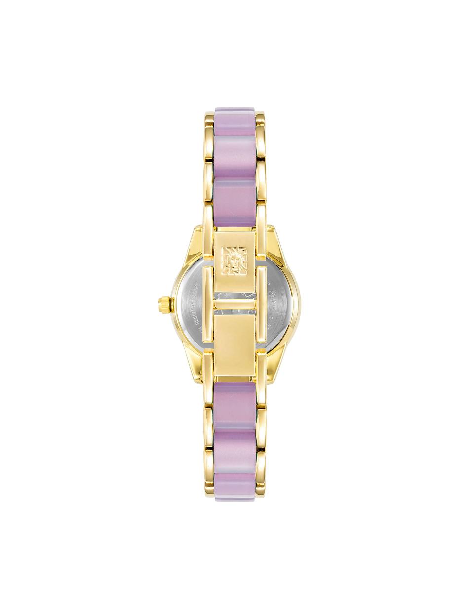 Anne Klein Pearlescent Resin Link Bracelet Watch Metals Gold / Lavender | USEAH47606