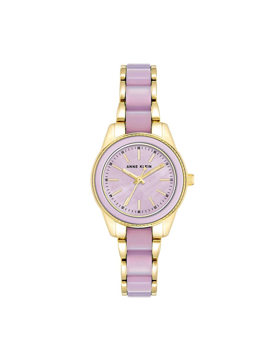 Anne Klein Pearlescent Resin Link Bracelet Watch Metals Gold / Lavender | USEAH47606