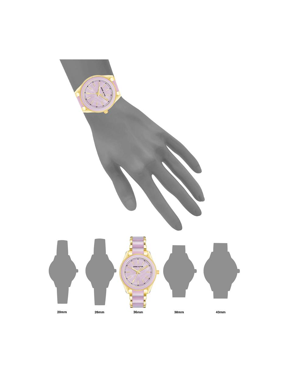 Anne Klein Pearlescent Resin Link Watch Metals Gold / Lavender | USZDE51580