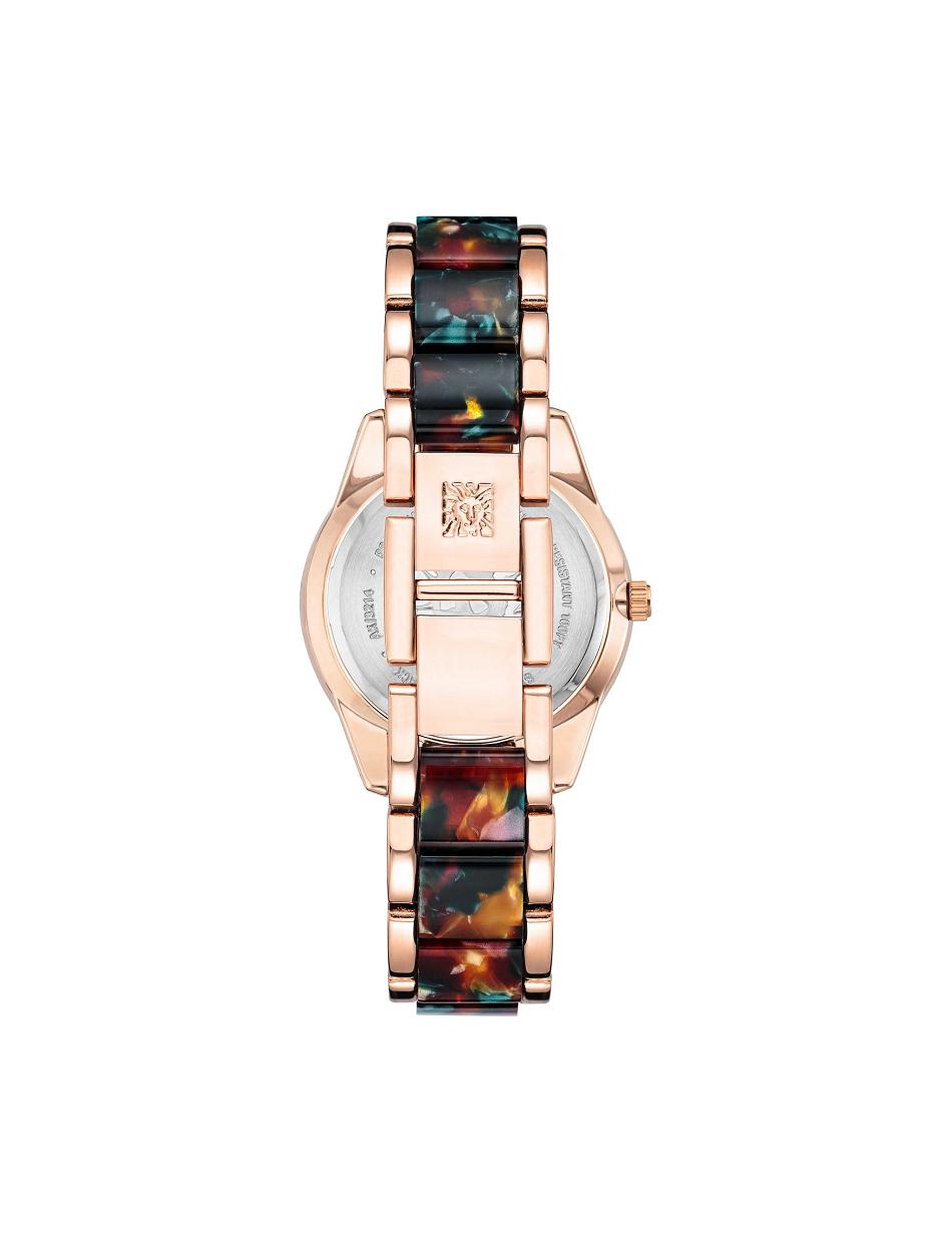 Anne Klein Pearlescent Resin Link Watch Metals Rose / Gold / Brown | XUSBH25166