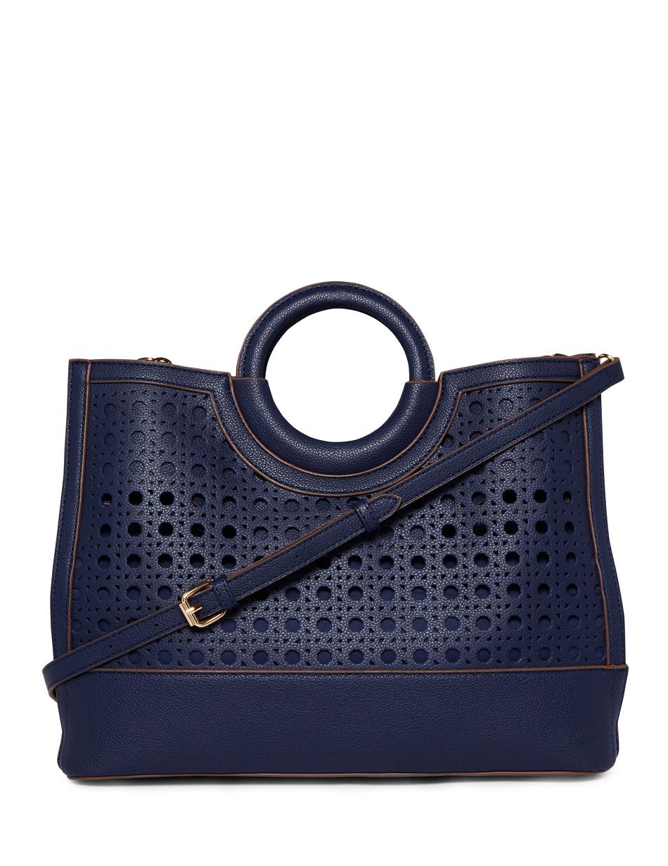 Anne Klein Perforated Rounded Top Handle Satchels Blue / Blue | DUSKV37338