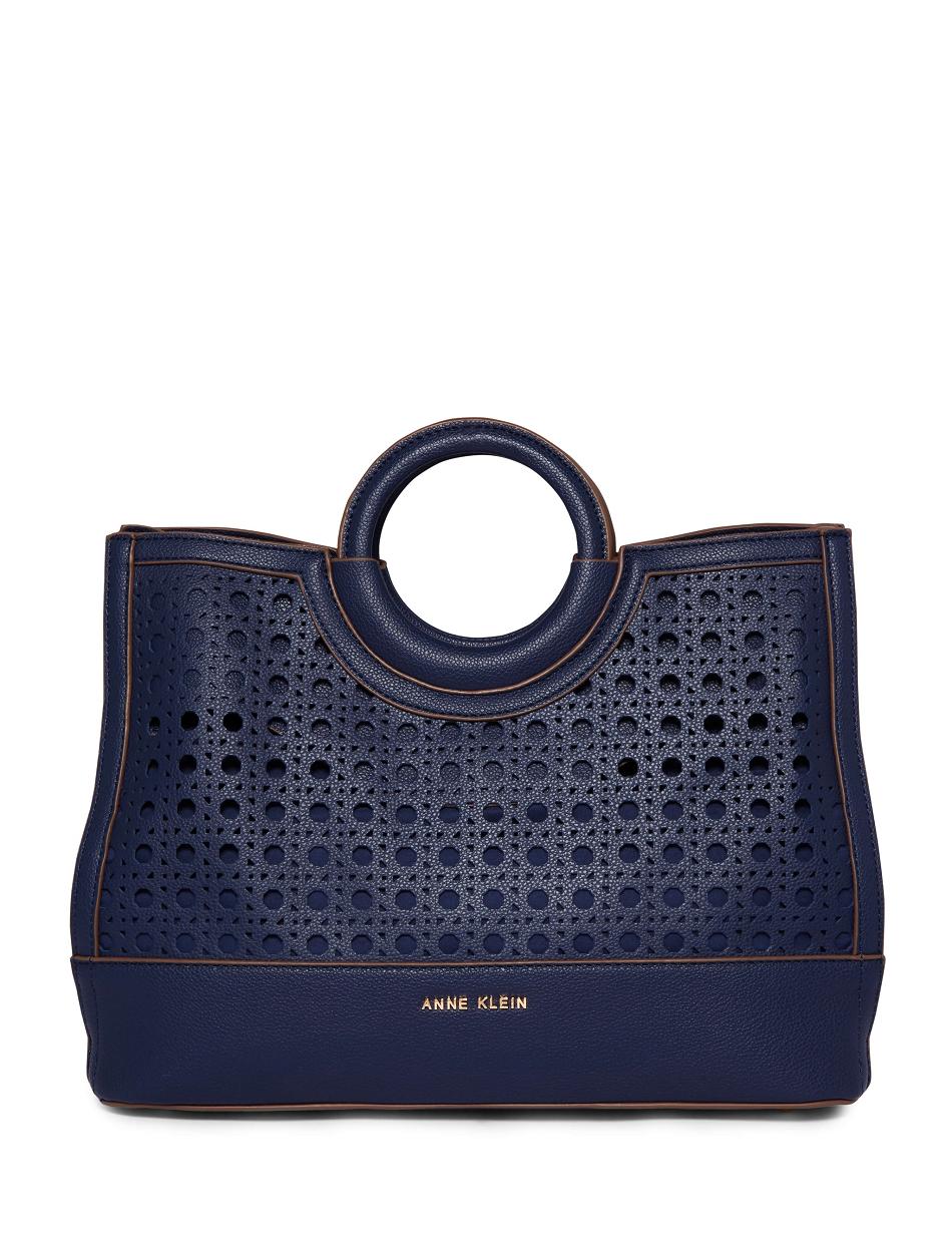 Anne Klein Perforated Rounded Top Handle Satchels Blue / Blue | DUSKV37338