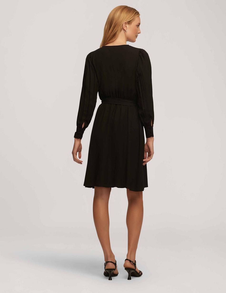 Anne Klein Pleated Sleeve Dresses Black | USEAH15525