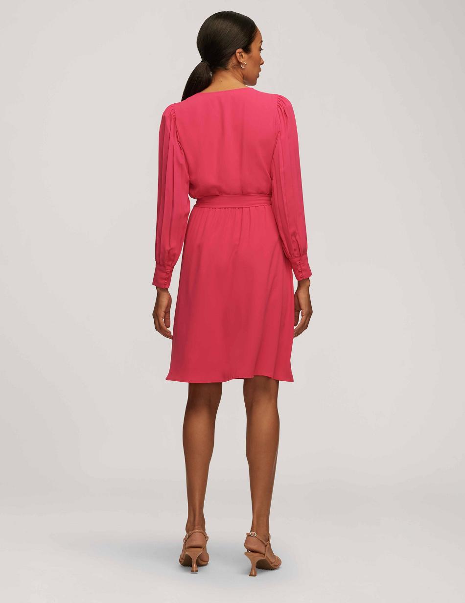 Anne Klein Pleated Sleeve Dresses Pink | LUSSX93983