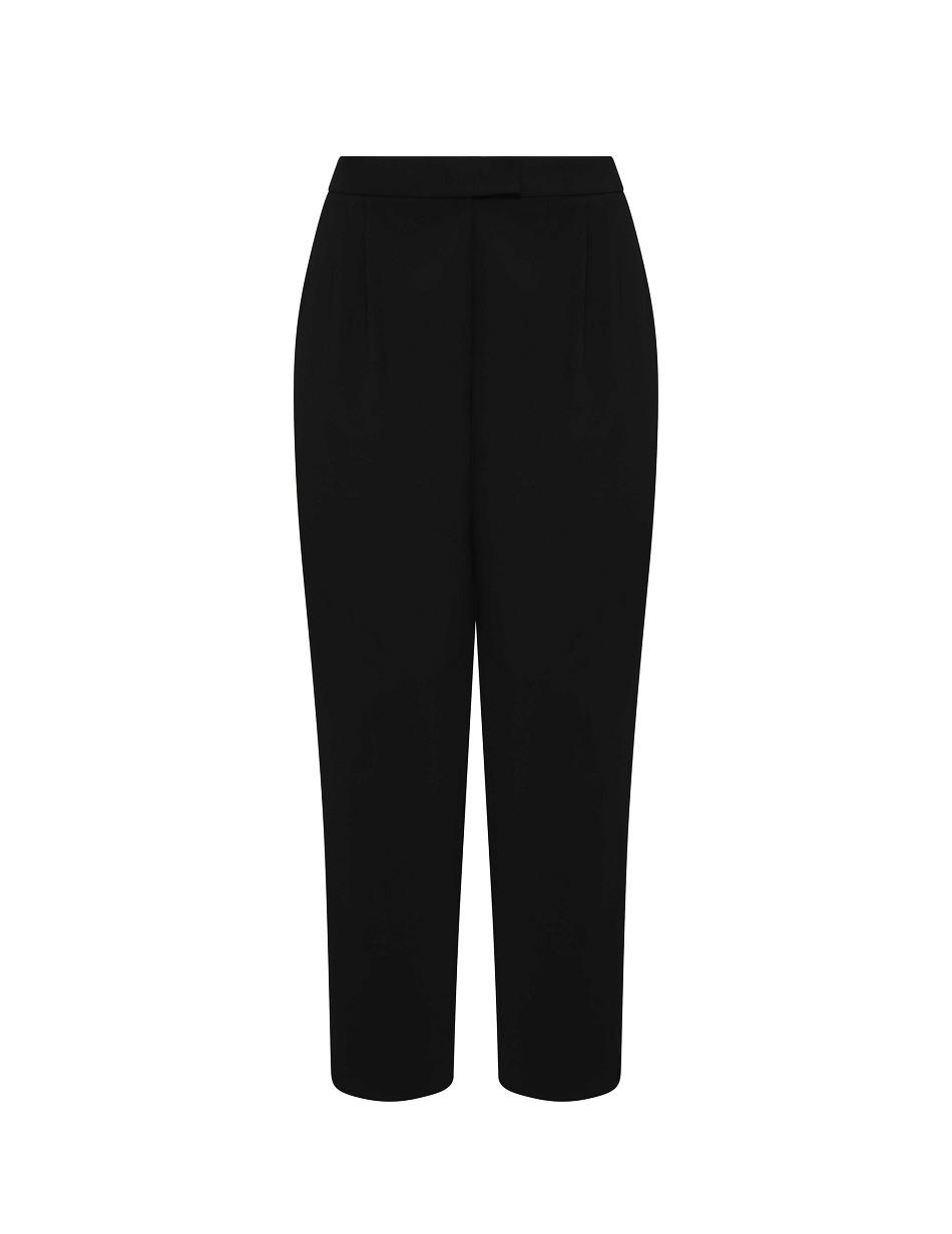 Anne Klein Plus Size Twill Ridge High Rise Pleated Pant-Clearance Bottoms Black | DUSKV88500