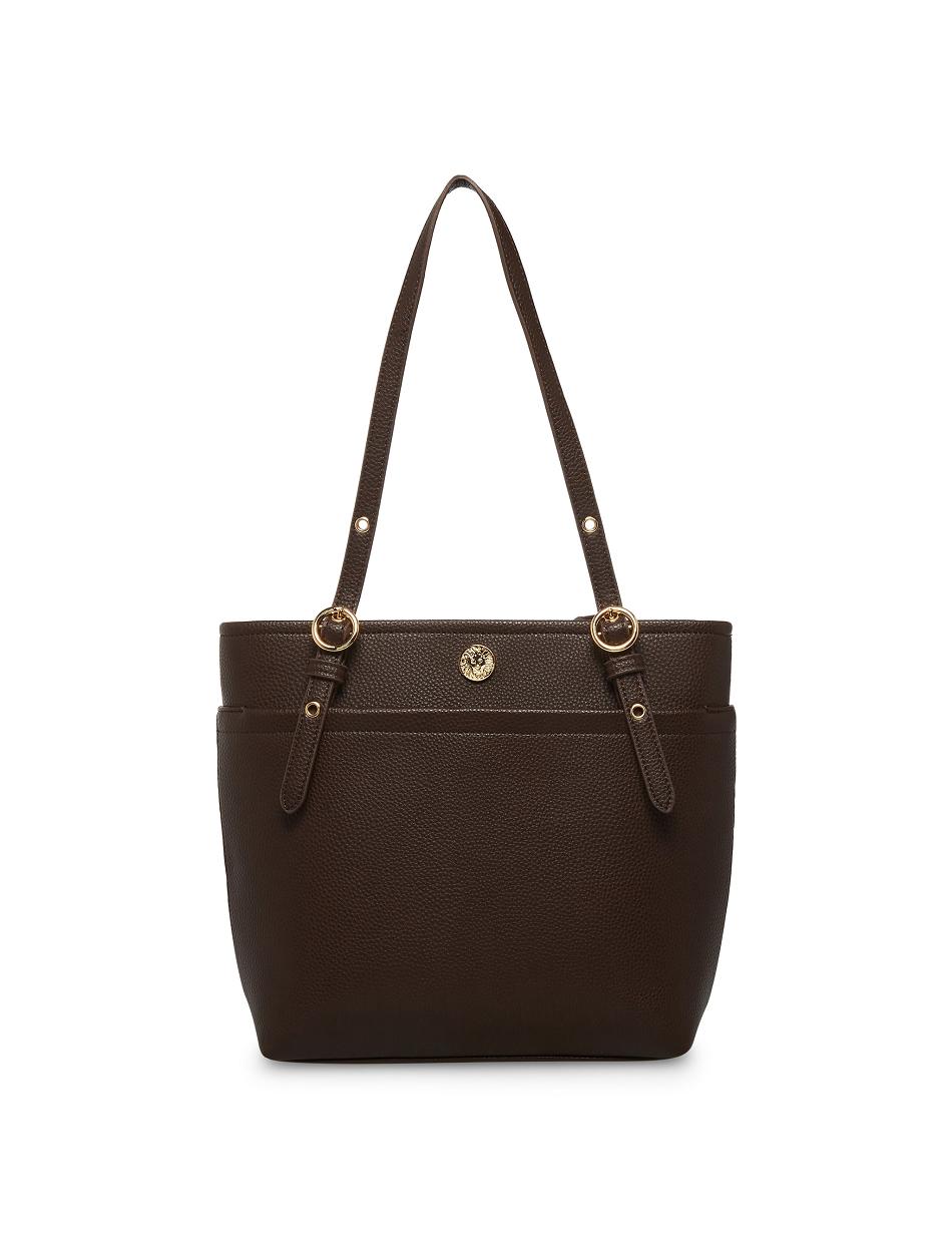 Anne Klein Pocket Tote Bags chocolate | USCIF57308